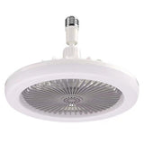 Round Simple White Bladeless Pendant Fan with Light Image - 7