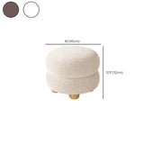 Round Sponge Plush Pouf Sherpa Ottoman Seats White #size