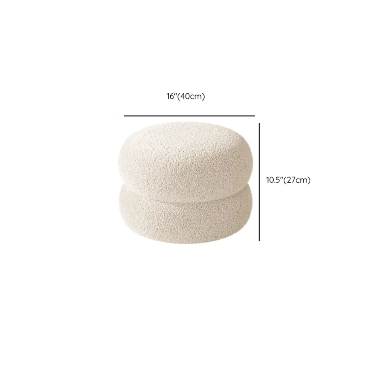 Round Sponge Plush Pouf Sherpa Ottoman Seats White Image - 17