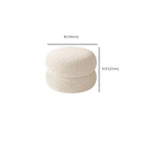 Round Sponge Plush Pouf Sherpa Ottoman Seats White Image - 17