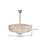 Round Tiered Crystal Clear Metal Living Room Chandelier Image - 18