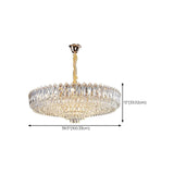 Round Tiered Crystal Clear Metal Living Room Chandelier Image - 19