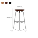 Round Tripod Metal Backless Counter Bar Stools Black #size