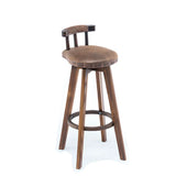 Round Wood Upholstered Chair Storage Shelf Coffee Bar Set Image - 5