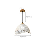 Rounded Dome White Fabric Rustic Pendant Light #size