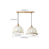 Rounded Dome White Fabric Rustic Pendant Light Image - 25