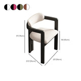 Rubberwood Upholstered Seat Arm Dining Chair Black #size