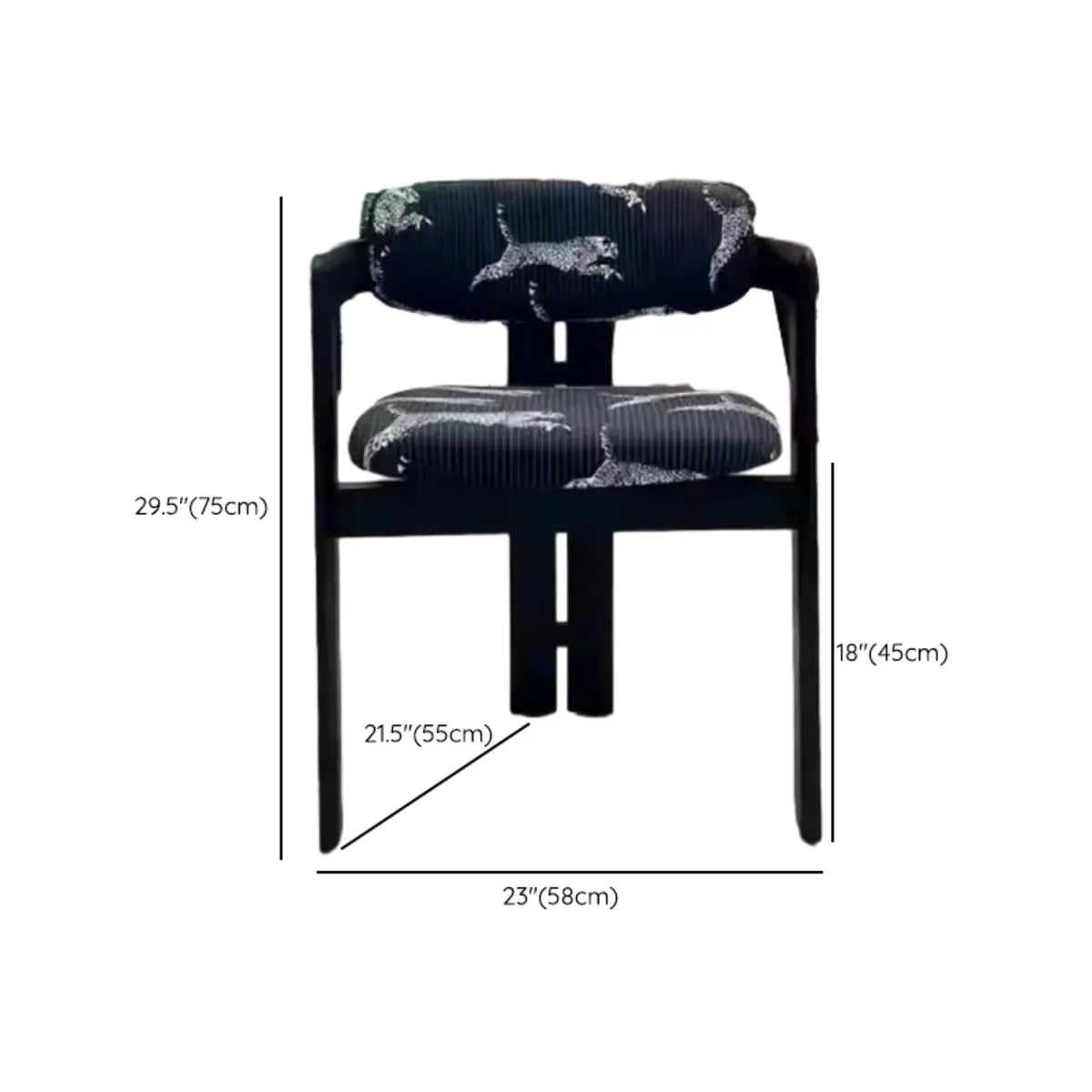 Rubberwood Upholstered Seat Arm Dining Chair Black Image - 16