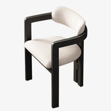 Rubberwood Upholstered Seat Arm Dining Chair Black Image - 6