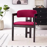 Rubberwood Upholstered Seat Arm Dining Chair Black Image - 7