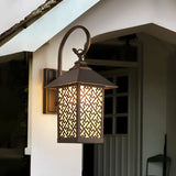 Rural Lantern Metal Coffee Exterior LED Wall Sconce Image - 1