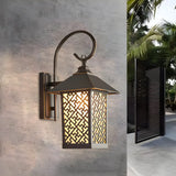 Rural Lantern Metal Coffee Exterior LED Wall Sconce Image - 2