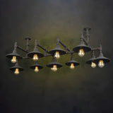 Rust Large Metal Pipe Restaurant Edison Bulb Chandelier Image - 6