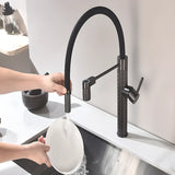 Rust Resistant Brass Swivel Spout Kitchen Faucet Image - 1