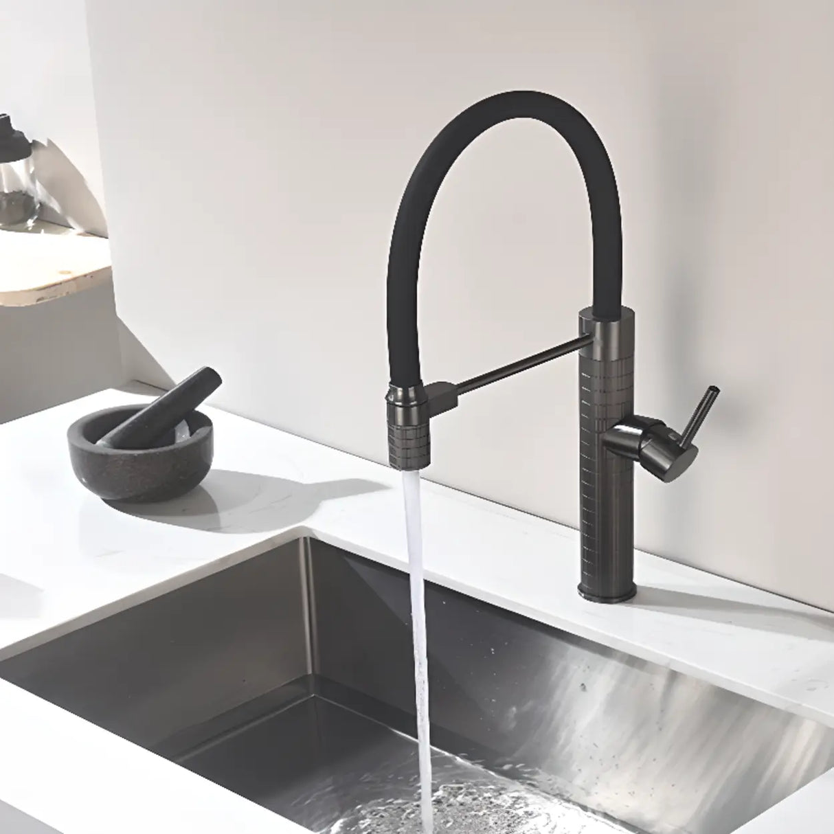 Rust Resistant Brass Swivel Spout Kitchen Faucet Image - 4