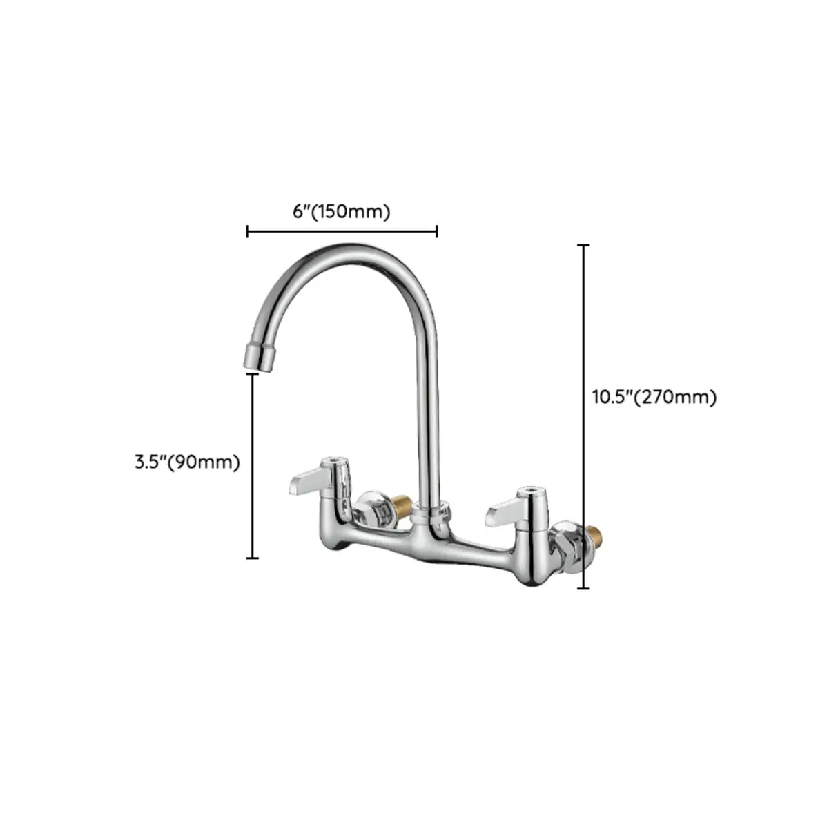 Rust Resistant Copper Kitchen Faucet with Two Handles Image - 14