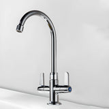 Rust Resistant Copper Kitchen Faucet with Two Handles Image - 4