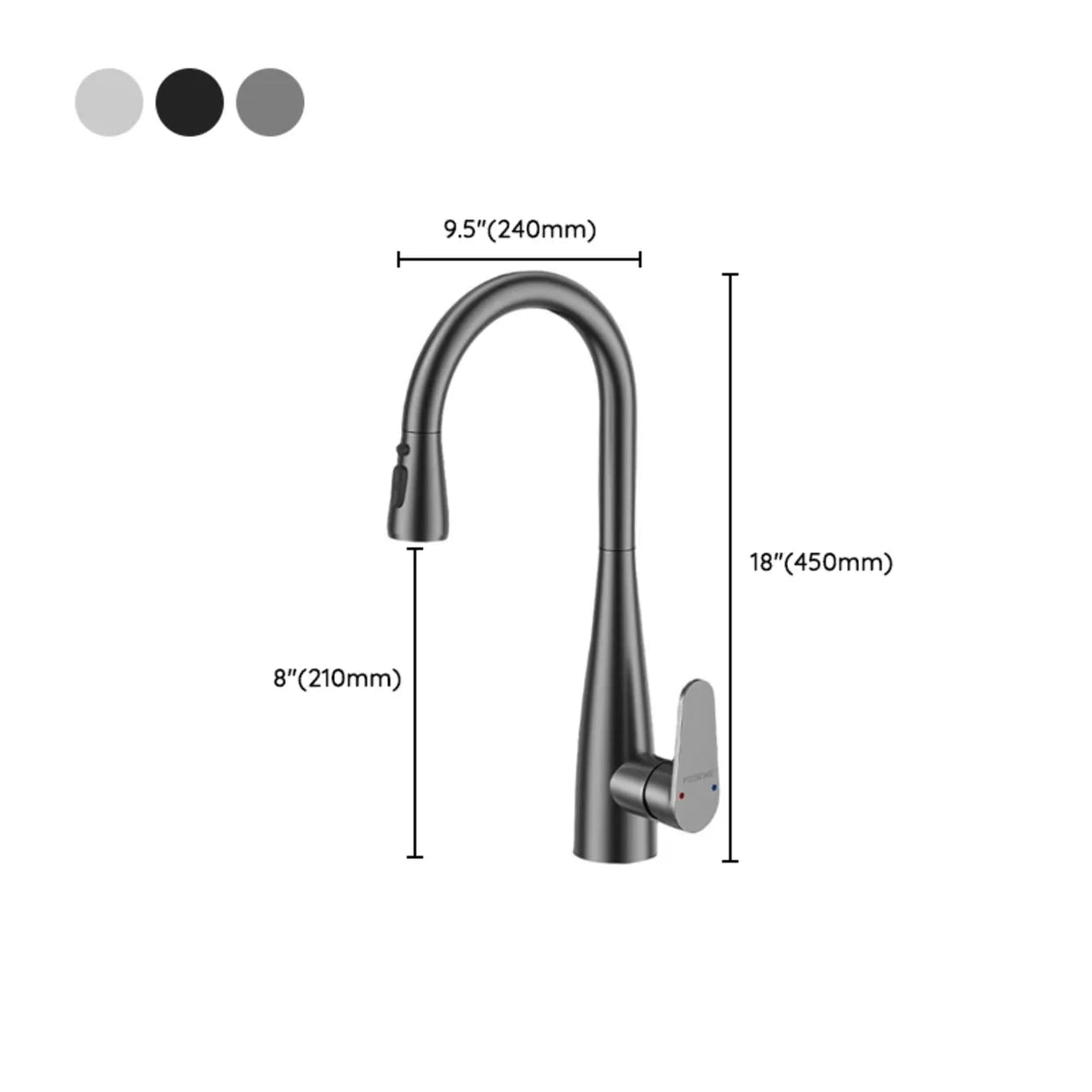 Rust Resistant Copper Swivel Spout Kitchen Faucets 