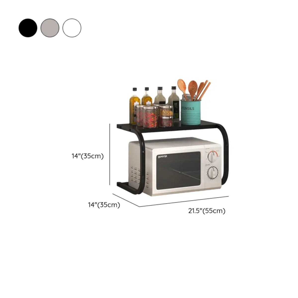 Rust Resistant Metal Baker's Rack with Microwave Shelf 