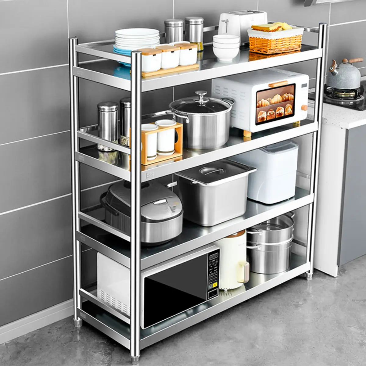 Rust Resistant Silver Stainless Steel Baker's Rack Image - 4