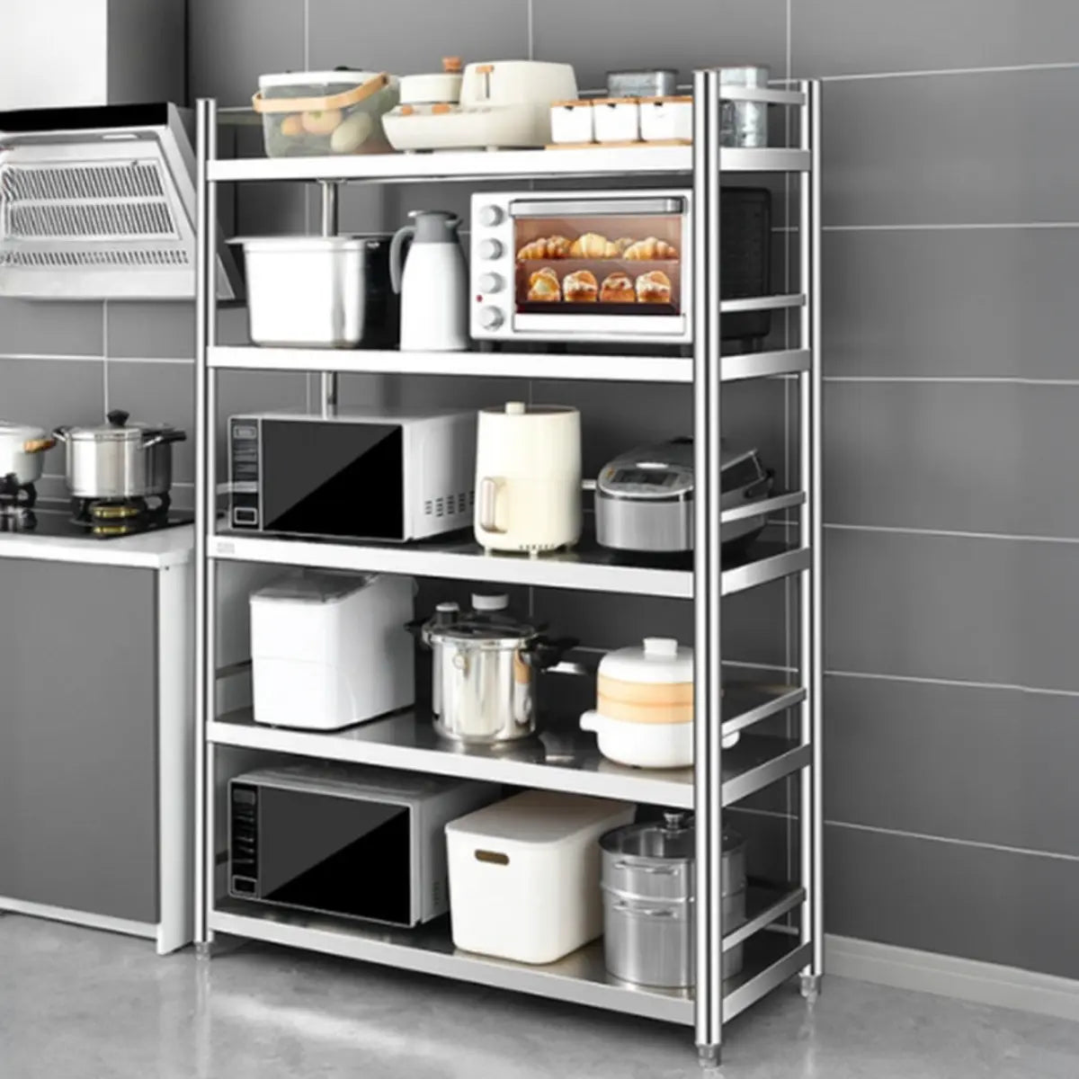 Rust Resistant Silver Stainless Steel Baker's Rack Image - 5