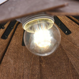 Rustic 3-Light Walnut Wood Cone Island Pendant Light Image - 10