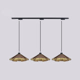 Rustic 3-Light Walnut Wood Cone Island Pendant Light Image - 8