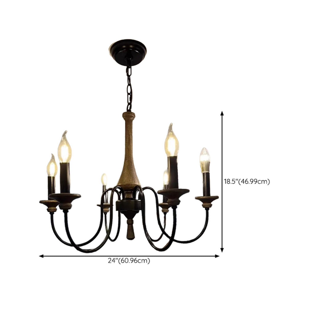 Rustic Adjustable Height Chain Candelabra Chandelier Image - 12