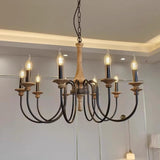 Rustic Adjustable Height Chain Candelabra Chandelier Image - 7