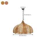 Rustic Adjustable Height Rattan Metal Cane Chandelier Image - 11