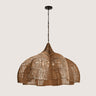 Rustic Adjustable Height Rattan Metal Cane Chandelier Image - 3