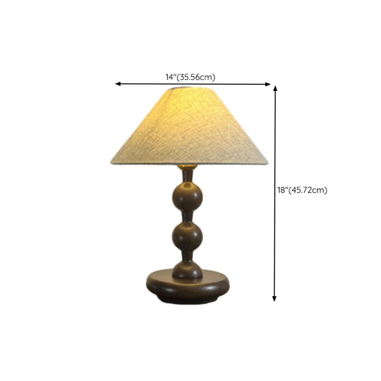 Rustic and Textured Fabric Lampshade Wooden Table Lamp 