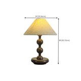 Rustic and Textured Fabric Lampshade Wooden Table Lamp #size