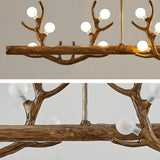 Rustic Antler Branch Resin Dining Chandelier Brown Large Image - 6