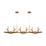 Rustic Antler Branch Resin Dining Chandelier Brown Large Image - 7