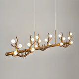 Rustic Antler Branch Resin Dining Chandelier Brown Large Image - 8