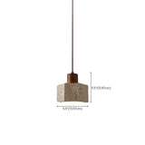 Rustic Bedroom Khaki Square Stone Pendant Light #size