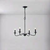 Rustic Black Iron Candle Chandelier Adjustable Height Image - 6