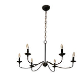 Rustic Black Iron Candle Chandelier Adjustable Height Image - 7