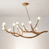 Rustic Branch Wooden Chandelier Dining Room Natural Image - 8