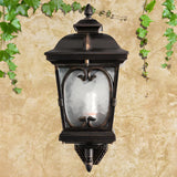 Rustic Bronze Birdcage Glass Outdoor Wall Light Sconce Image - 2