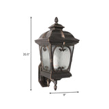 Rustic Bronze Birdcage Glass Outdoor Wall Light Sconce #size