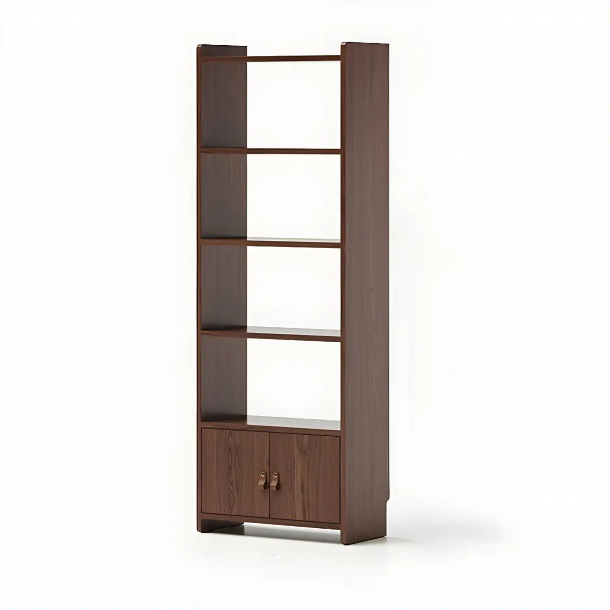 Rustic Brown Cabinets Storage Wood Vertical Bookshelf Image - 2