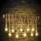 Rustic Brown Rope Kitchen Island Chandelier Lighting Image - 3