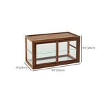 Rustic Brown Small Rectangular Wood Display Cabinet #size