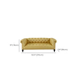 Rustic Chesterfield Yellow Rolled Arm Tufted Back Sofa #size