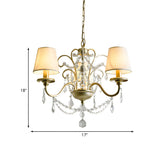 Rustic Classic Gold Crystal Fabric Barrel Chandelier Image - 4