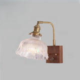 Rustic Clear Cylinder Shade Walnut Metal Wall Sconce Image - 9