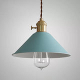 Rustic Cone Brass Pendant Light Adjustable Height Image - 11