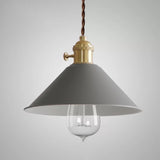 Rustic Cone Brass Pendant Light Adjustable Height Image - 3